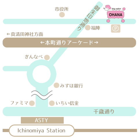 ドッグサロン・オハナ地図　dog salon OHANA MAP