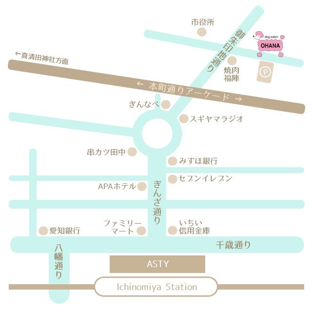 ドッグサロン・オハナ 地図 dog salon OHANA MAP